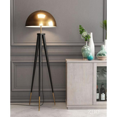 Zuo Mascot Floor Lamp Brass & Black