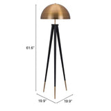 Zuo Mascot Floor Lamp Brass & Black