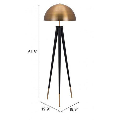 Zuo Mascot Floor Lamp Brass & Black