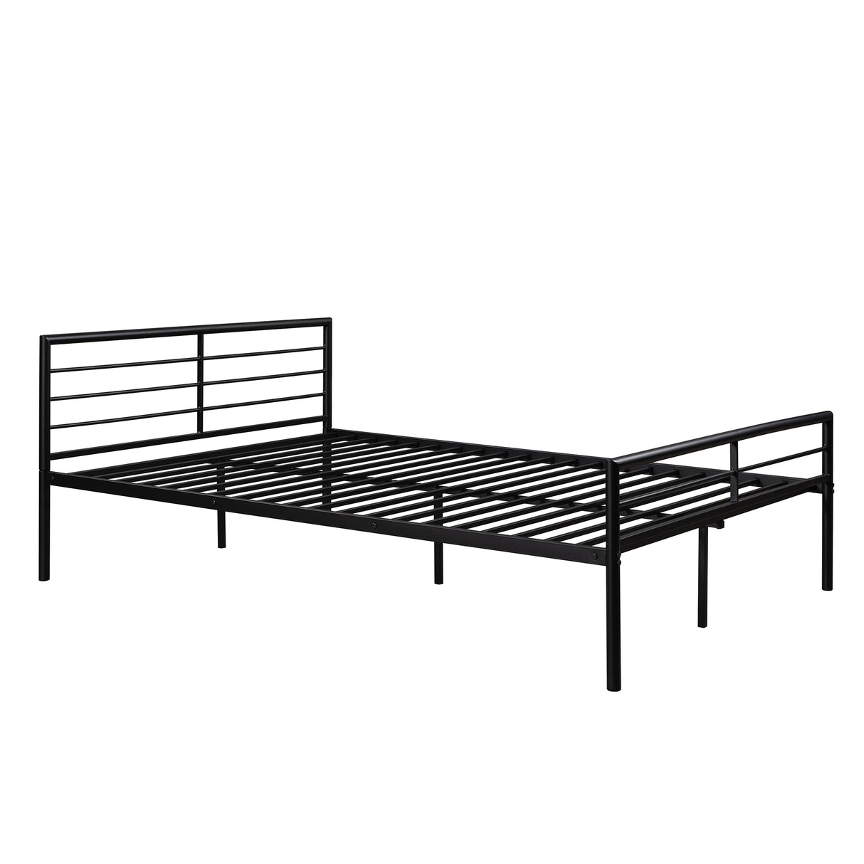 Twin Over Full Metal Bunk Bed with Desk, Ladder and Quality Slats for Bedroom, Metallic Black（OLD SKU :LP000092AAB） - Home Elegance USA