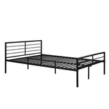 Twin Over Full Metal Bunk Bed with Desk, Ladder and Quality Slats for Bedroom, Metallic Black（OLD SKU :LP000092AAB） - Home Elegance USA