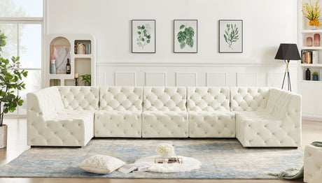 Tuft - Modular Sectional 7 Piece - Cream - Fabric - Home Elegance USA