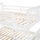 Full Over Full Bunk Bed with Ladder, White (OLD SKU :LP000207AAK) - Home Elegance USA