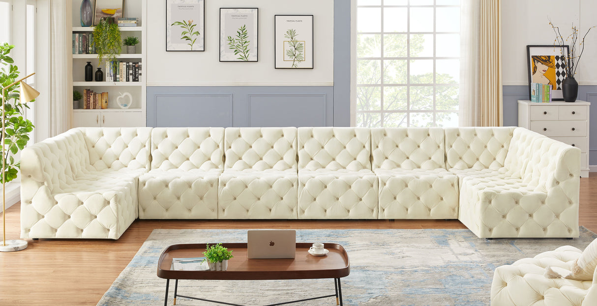 Tuft - Modular Sectional 8 Piece - Cream - Modern & Contemporary - Home Elegance USA