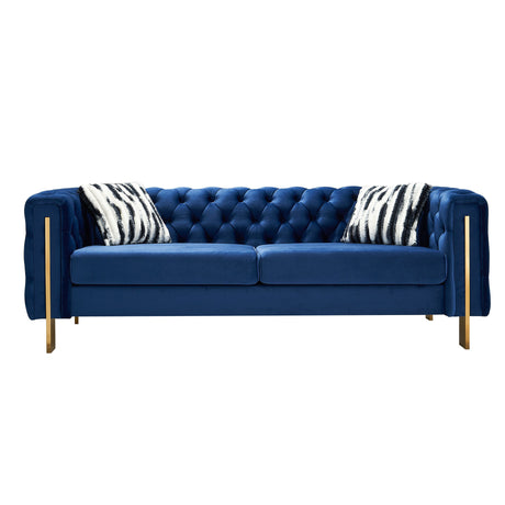 Modern velvet sofa BLUE color Home Elegance USA