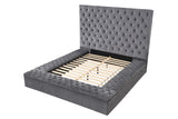 Nora Full Size Tufted Upholstery Storage Bed made with Wood in Gray - Home Elegance USA