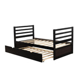 Orisfur. Twin Bunk Beds for Kids with Safety Rail and Movable Trundle bed - Home Elegance USA