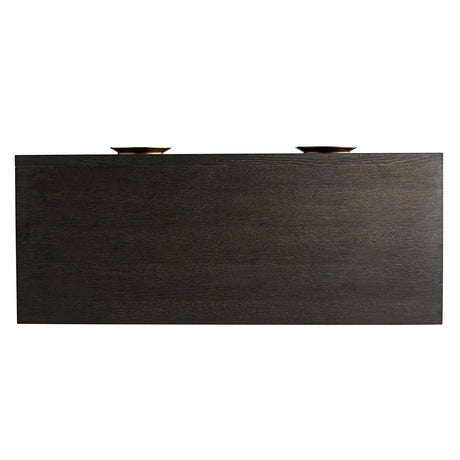 Arteriors Normandy Cabinet in Sable Brown Oak & Eucalyptus with Brass