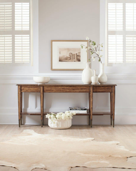 Skinny Console Table Medium Wood with 2 Drawers – Hooker Furniture