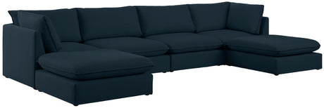 Mackenzie - Modular Sectional 6 Piece - Navy - Fabric - Modern & Contemporary - Home Elegance USA