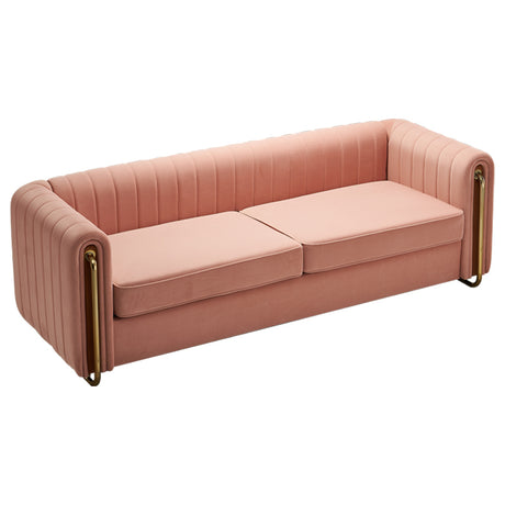 Modern velvet sofa BLUSH PINK color - Home Elegance USA