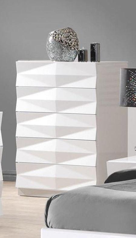 J&M Furniture - Verona White Lacquer 3 Piece Full Platform Bedroom Set - 17688-F-3Set