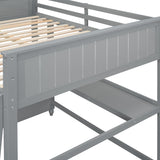 Full size Loft Bed with Drawers and Desk, Wooden Loft Bed with Shelves - Gray(OLD SKU:LT000529AAE) Home Elegance USA