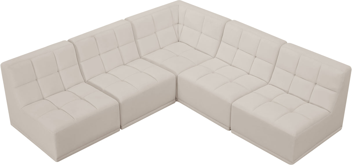 Relax - Modular Sectional 5 Piece - Cream - Home Elegance USA