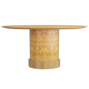 Arteriors Reuben Dining Table in Blonde Burl & Chestnut Oak Veneers - sold by Home Elegance USA