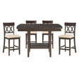 Balin 5 Piece Table Set In Dark Brown 5716-36*5S2 | Homelegance
