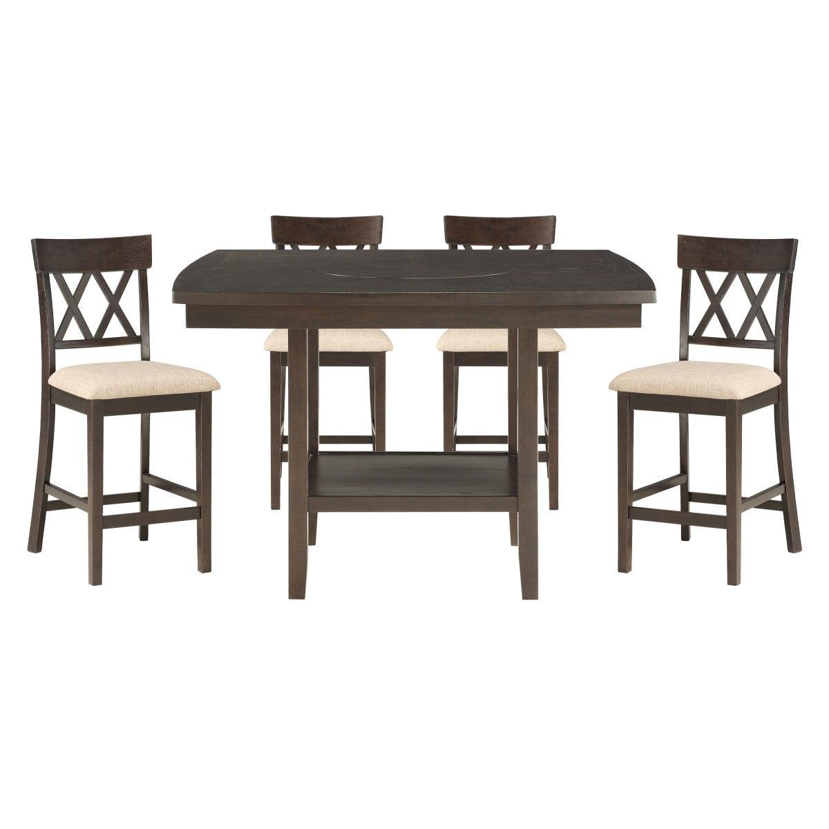 Balin 5 Piece Table Set In Dark Brown 5716 - 36*5S2 | Homelegance | Home Elegance USA