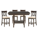 Balin 5 Piece Table Set In Dark Brown 5716 - 36*5S2 | Homelegance | Home Elegance USA