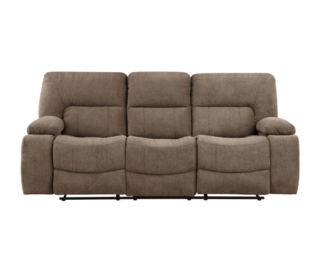 Ohio Manual Recliner Sofa Made With Chenille Fabric Upholstery in Brown Color - Home Elegance USA