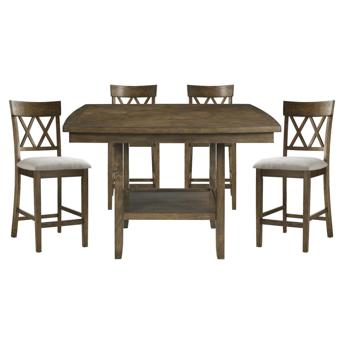 Homelegance - Balin 5 Piece Counter Height Table Set In Light Oak - 5716Rfak-36*5