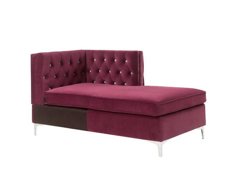 Acme Furniture - Jaszira Chaise in Burgundy - 57333