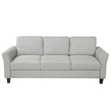 3 - Seat Sofa Living Room Linen Fabric Sofa (Light Gray) - WF191004AAN - image - 4