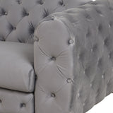 63" Velvet Upholstered Loveseat Sofa,Modern Loveseat Sofa with Button Tufted Back,2 - Person Loveseat Sofa Couch for Living Room,Bedroom,or Small Space,Gray - SG000602AAE - image - 18