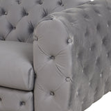 40.5" Velvet Upholstered Accent Sofa,Modern Single Sofa Chair with Button Tufted Back,Modern Single Couch for Living Room,Bedroom,or Small Space,Gray Home Elegance USA