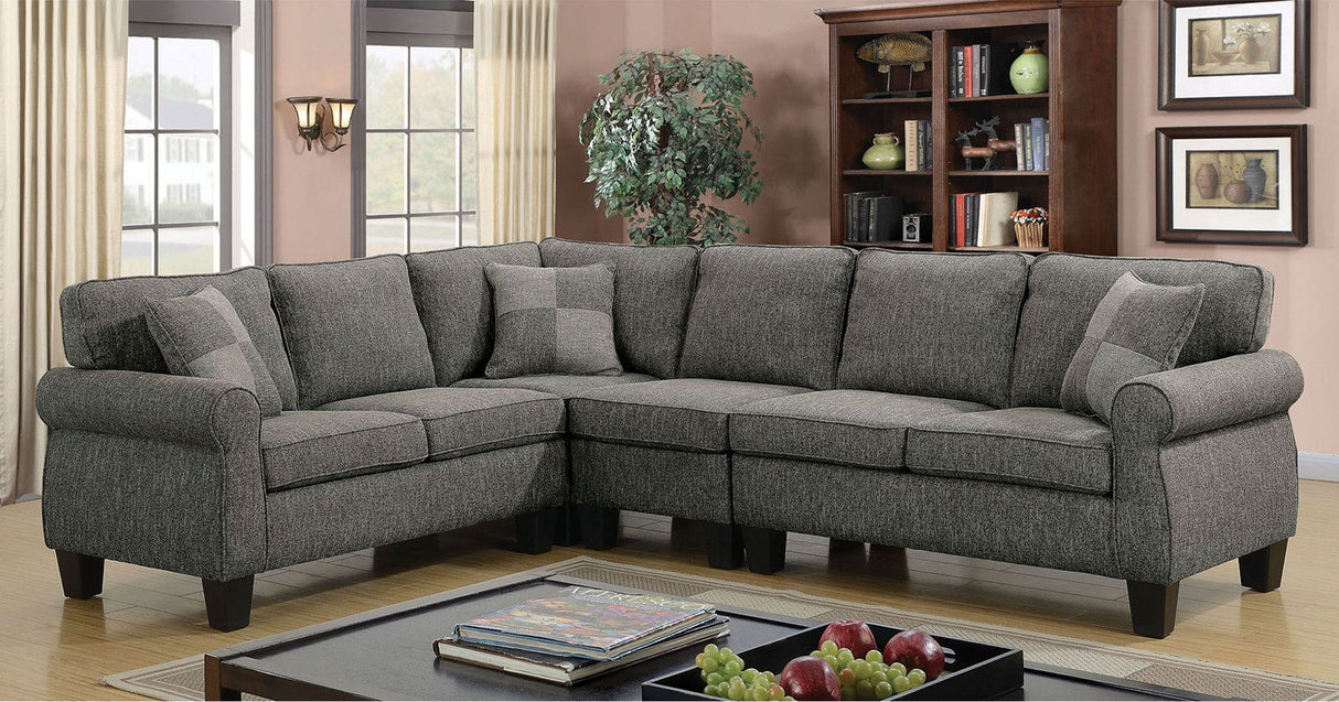 Rhian - Sectional - Dark Gray - Home Elegance USA