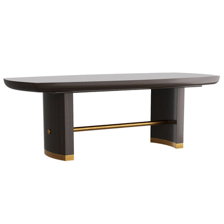 Pembroke Extending Dining Table in Ebony Oak & Antique Brass | Arteriors