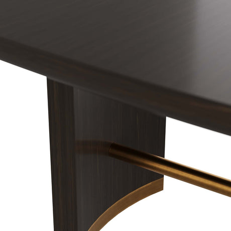 Pembroke Extending Dining Table in Ebony Oak & Antique Brass | Arteriors