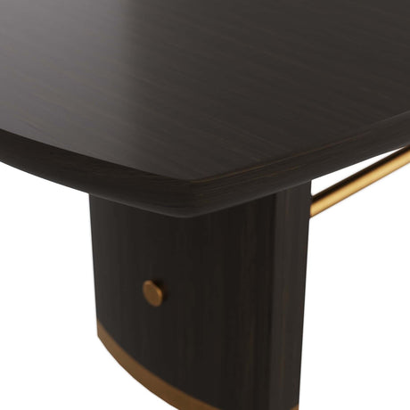 Pembroke Extending Dining Table in Ebony Oak & Antique Brass | Arteriors