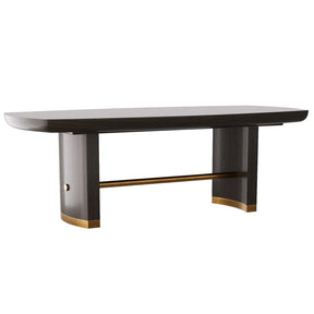 Pembroke Extending Dining Table in Ebony Oak & Antique Brass | Arteriors