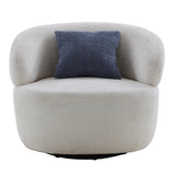 Swivel Barrel Chair Living Room, Single Chair for Small Space Comfy Round Sofa Chair Boucle Accent Chair Circle Sherpa, Arm Chair Reading Room Chair Lounge Chair Bedroom Club (Beige) Home Elegance USA