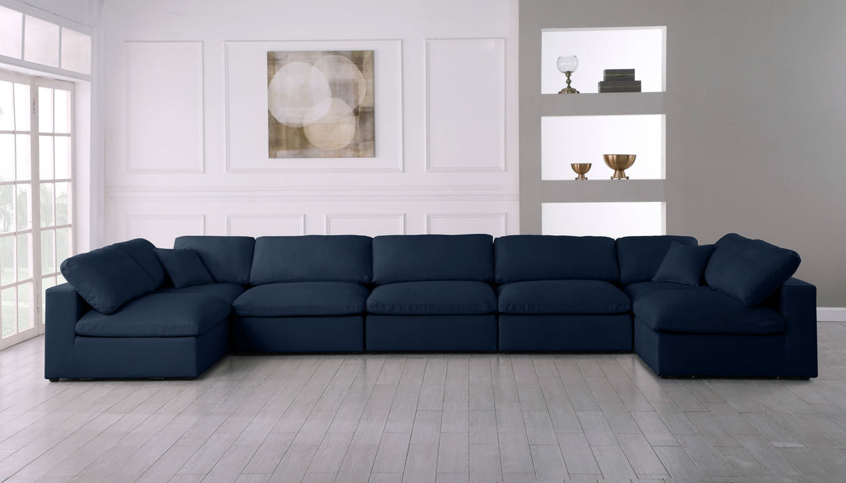 Serene - Cloud Modular Sectional 7 Piece - Navy - Home Elegance USA