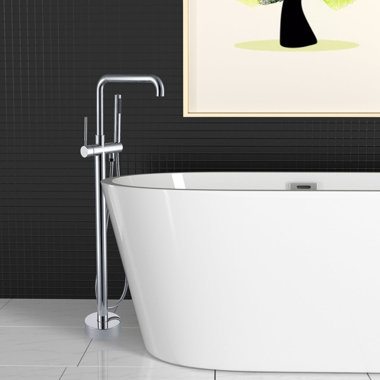 Freestanding Bathtub Faucet with Hand Shower