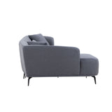 102" L shape Sectional Sofa Couch with Chaise Lounge for Living room/ Office, Metal Legs,Dark Grey - W876S00090 - image - 7