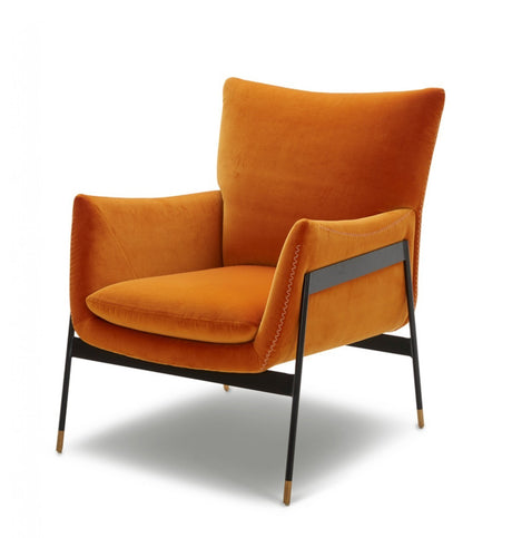 Divani Casa Joseph Modern Orange Fabric Accent Chair - Home Elegance USA