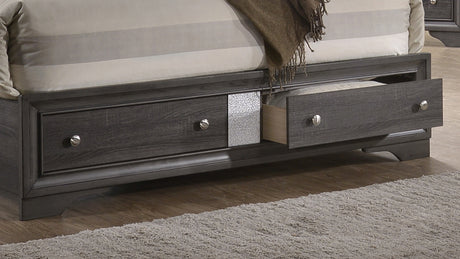 Traditional Matrix Queen Size Storage Bed in Gray made with Wood - Home Elegance USA