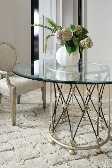 Sanctuary Pirouette X-Base Dining Table in Jewel Silver | Hooker Furniture