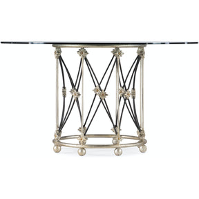 Sanctuary Pirouette X-Base Dining Table in Jewel Silver | Hooker Furniture