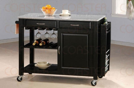 Coaster Furniture - Black Kitchen Cart - 5870