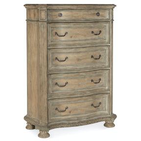 Castella Five Drawer Chest Antique Slate Medium Wood | Hooker