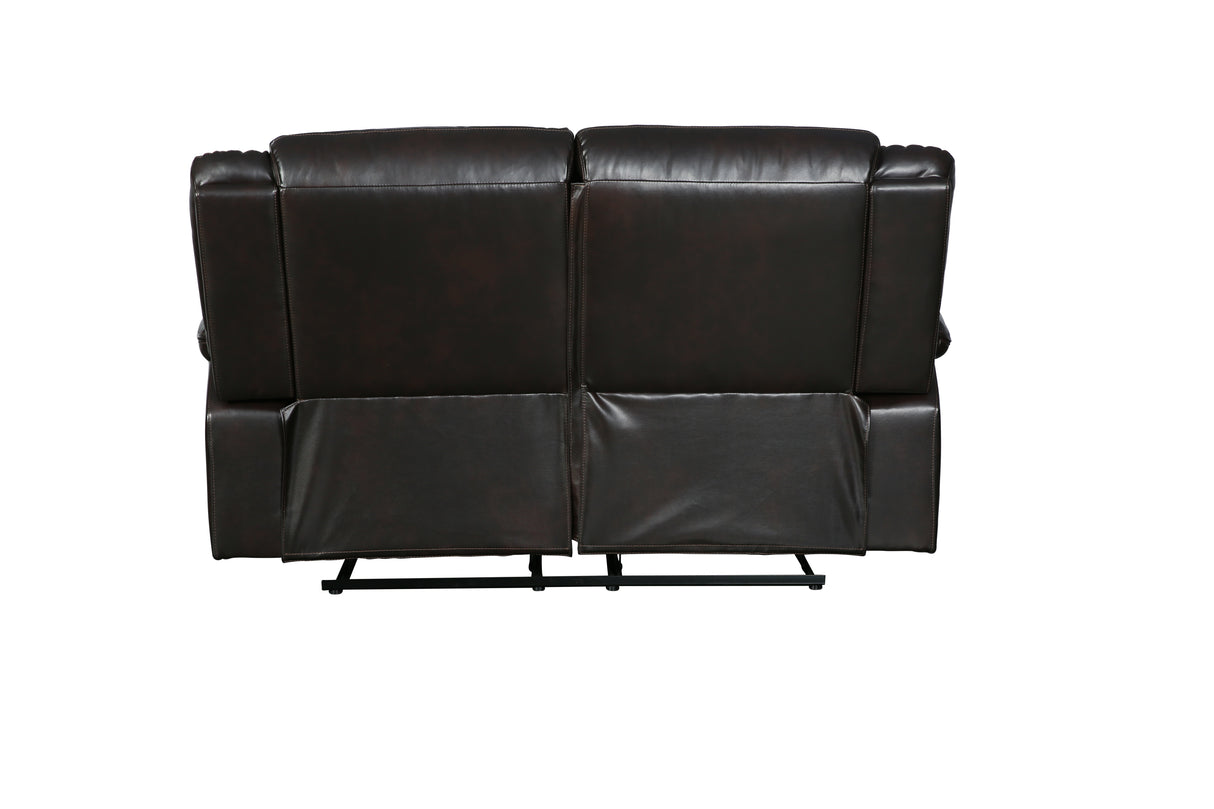 Global United Transitional Leather-Air Reclining Loveseat Home Elegance USA