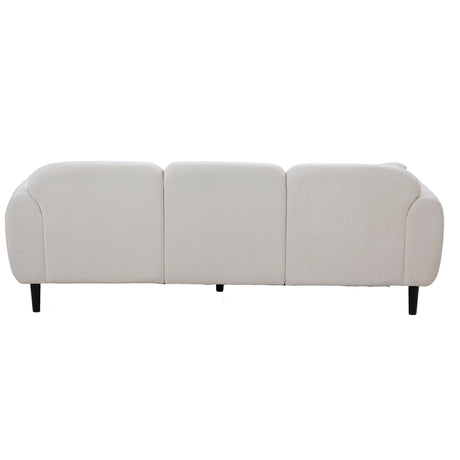 Mid Century Modern 3 seater Couch Velveteen sofa with solid wood leg  for Living Room, bedroom, livingroom Beige Home Elegance USA