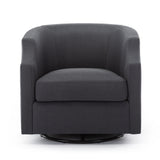 Isabelle Ashen Grey Swivel Glider Barrel Chair - Home Elegance USA