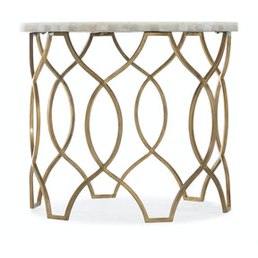 Melange Corrina Round Lamp Table Gold Leaf & White Onyx – Hooker Furniture