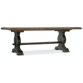 Bandera 122-Inch Trestle Dining Table in Saddle Brown & Black – Hooker Furniture