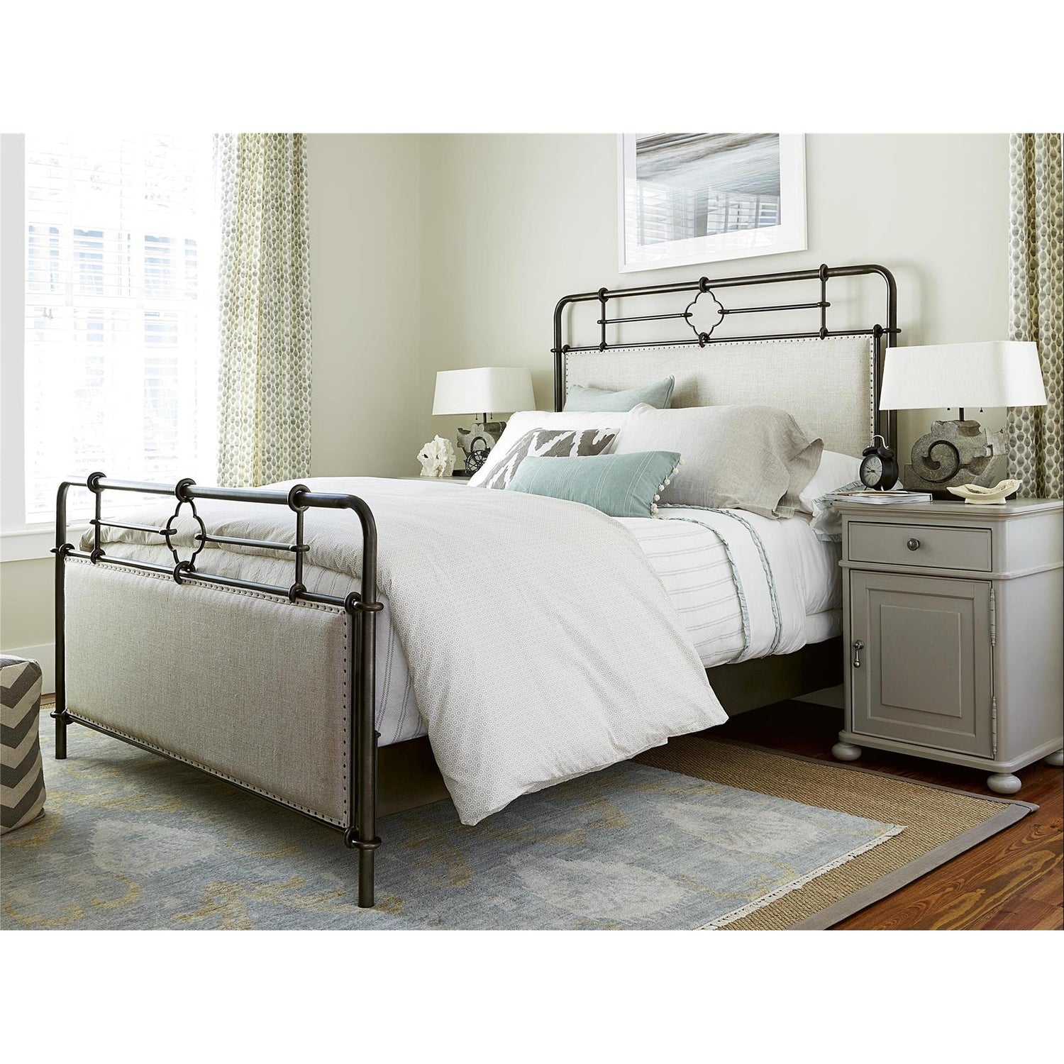 Curated Upholstered Metal Bed | Universal