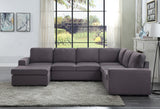 Warren Sectional Sofa with Reversible Chaise in Dark Gray Linen - Home Elegance USA